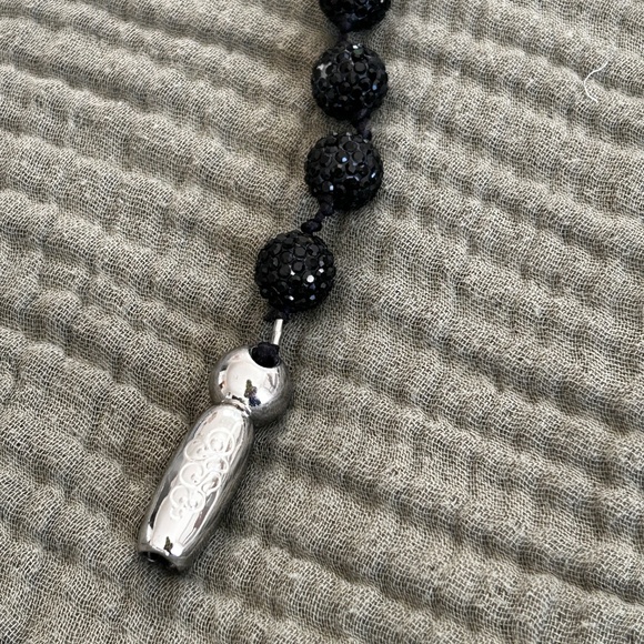 New OSSA NEW YORK Cable Chain Wristlet Blue 2 OF THEM Pave Disco ball Black - Picture 3 of 4